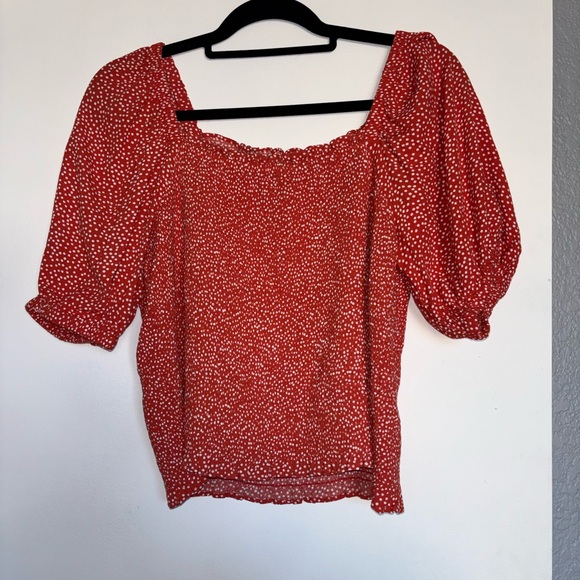 LOFT Tops - LOFT Red and White Women's Blouse
